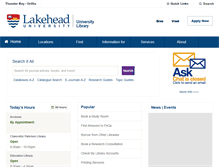 Tablet Screenshot of library.lakeheadu.ca