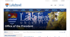 Desktop Screenshot of annualreport.lakeheadu.ca