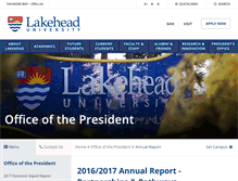 Tablet Screenshot of annualreport.lakeheadu.ca